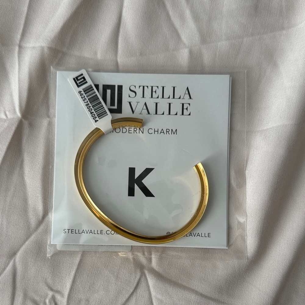 Gold Cuff Letter K Brcaelet